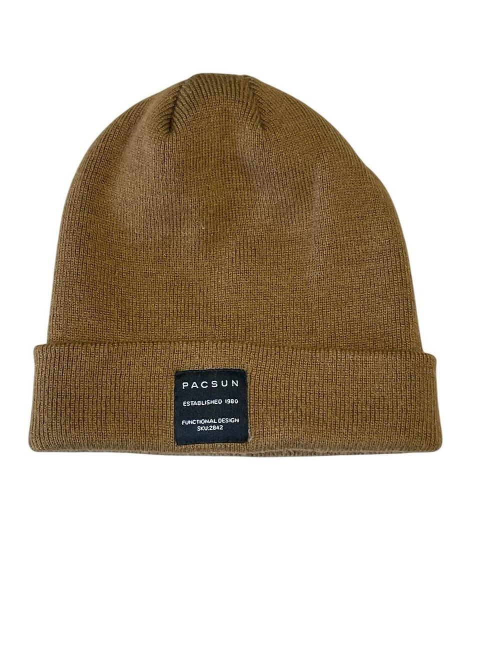 Pacsun Beanie Men’s Brown Knit Cuff Winter Sport Casual